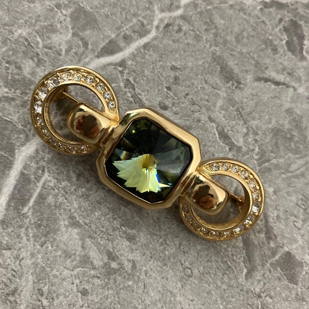 Christian Dior クリスチャン ディオール ラインストーン ブローチ