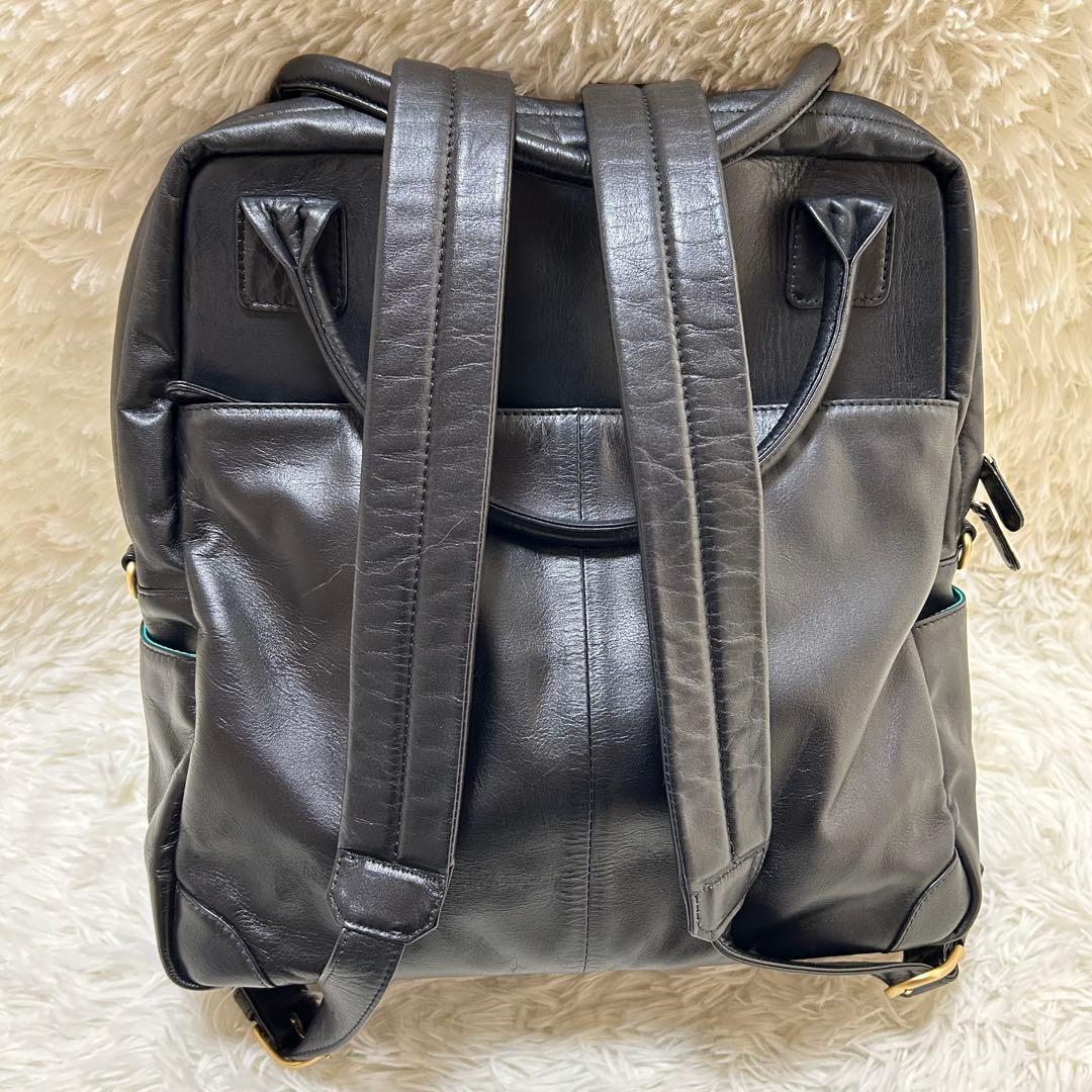 BIZ+U 本革 2way レザーリュック 通勤リュック 黒 A4対応 日本製
