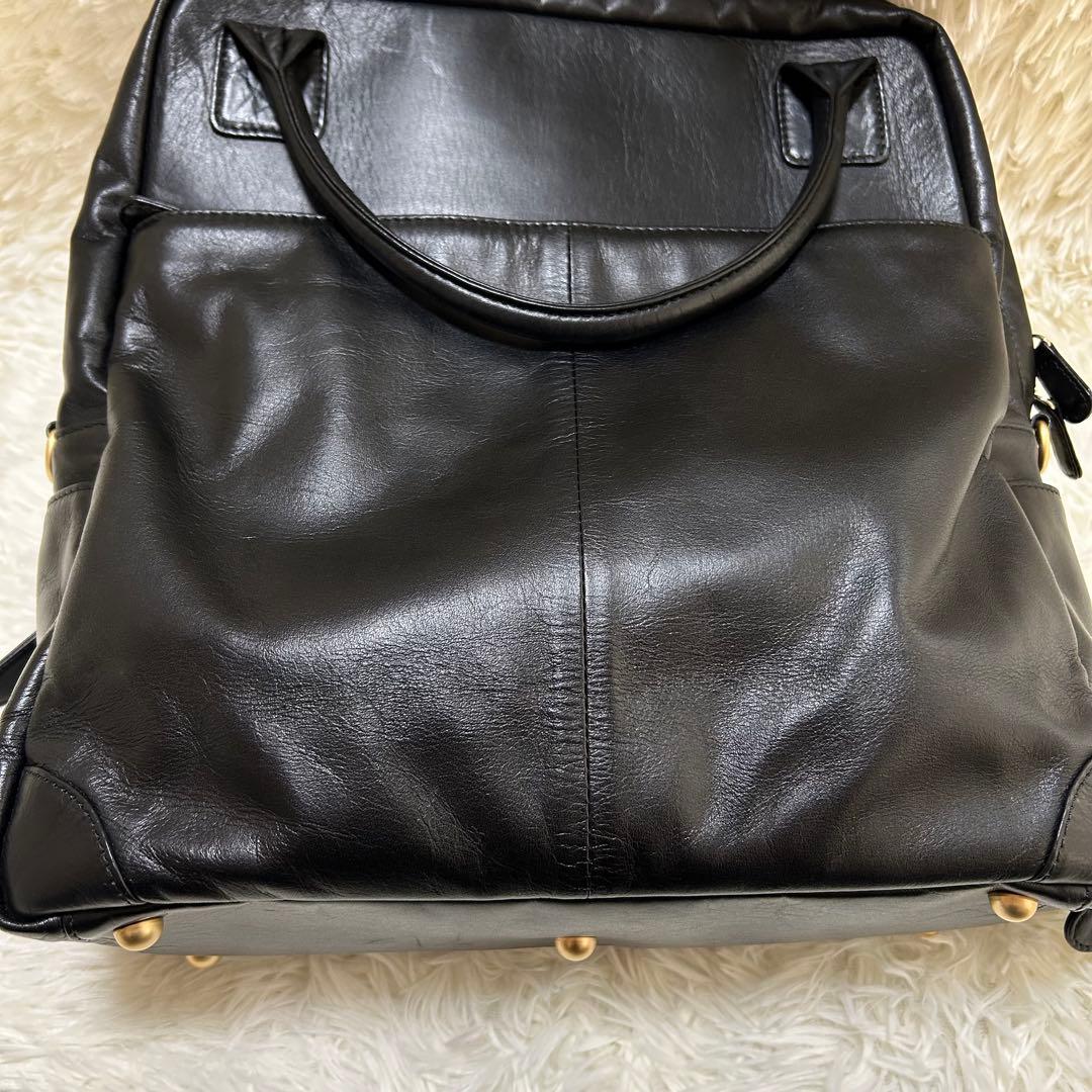 BIZ+U 本革 2way レザーリュック 通勤リュック 黒 A4対応 日本製