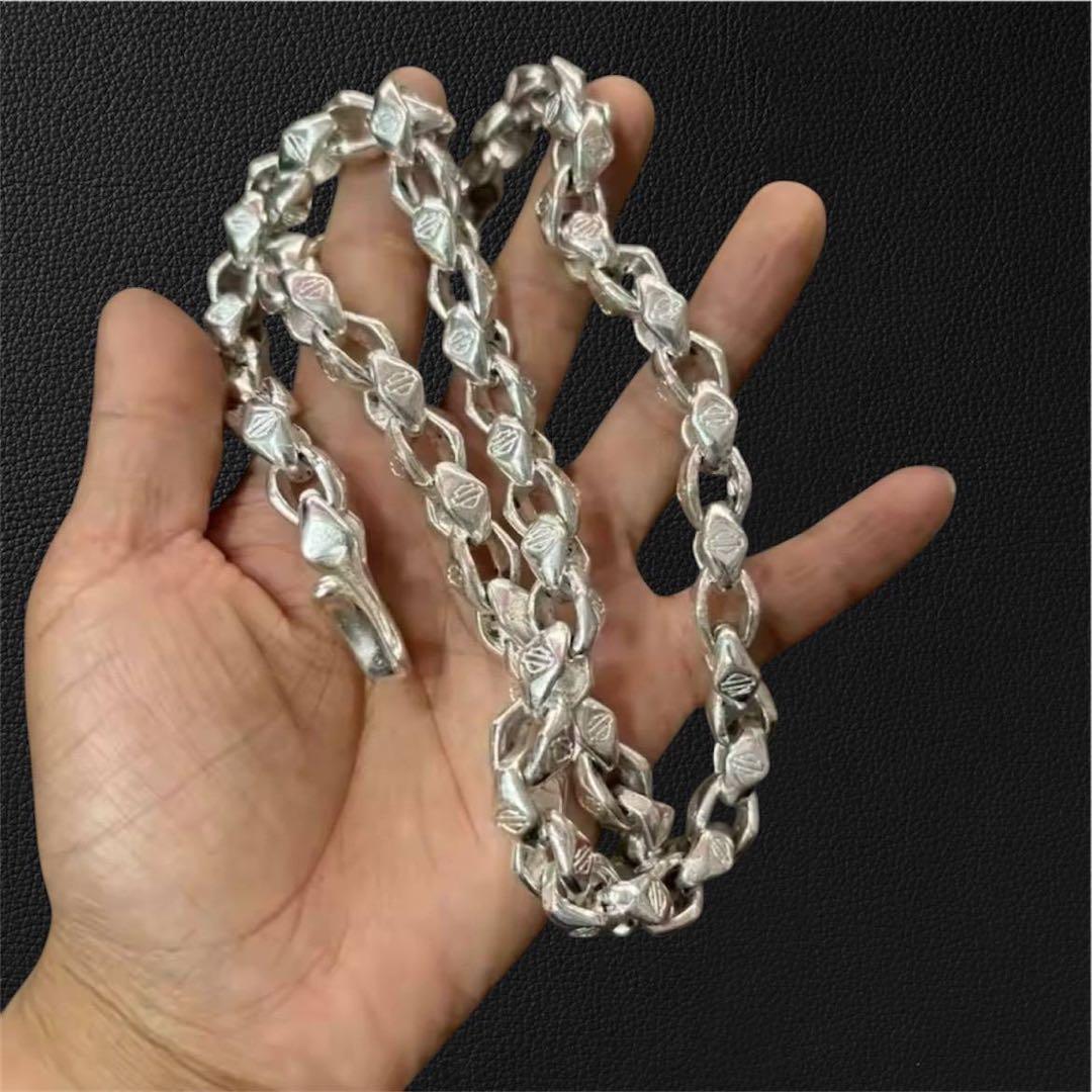 S925刻印　ネックレス　ウォレットチェーン　ヴィンテージ　重厚感　人気　フック