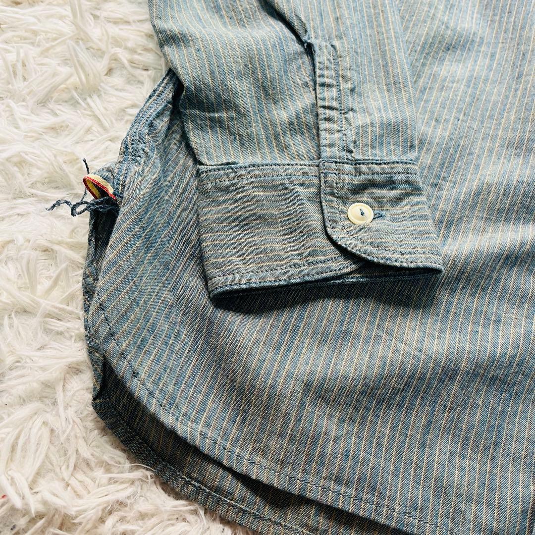 トップス MOMOTARO JEANS Gacha Pocket Stripe shirt