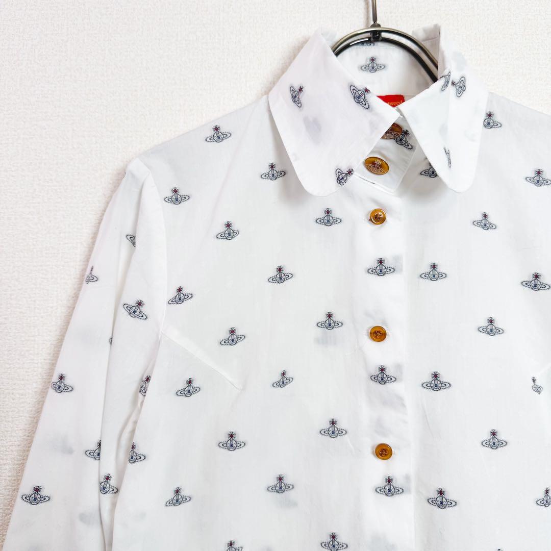 楽一番　ヴィヴィアンウエストウッド　総柄　オーブ　シャツ　丸襟