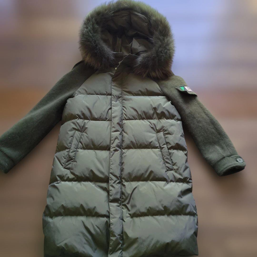 オリーブグリーン ダウンジャケット ファー付き