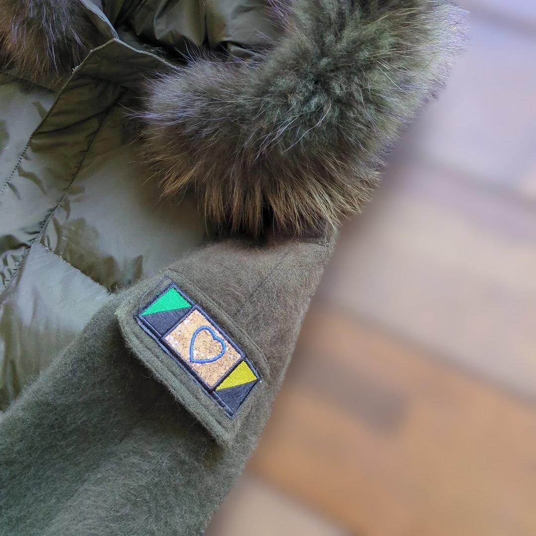 オリーブグリーン ダウンジャケット ファー付き