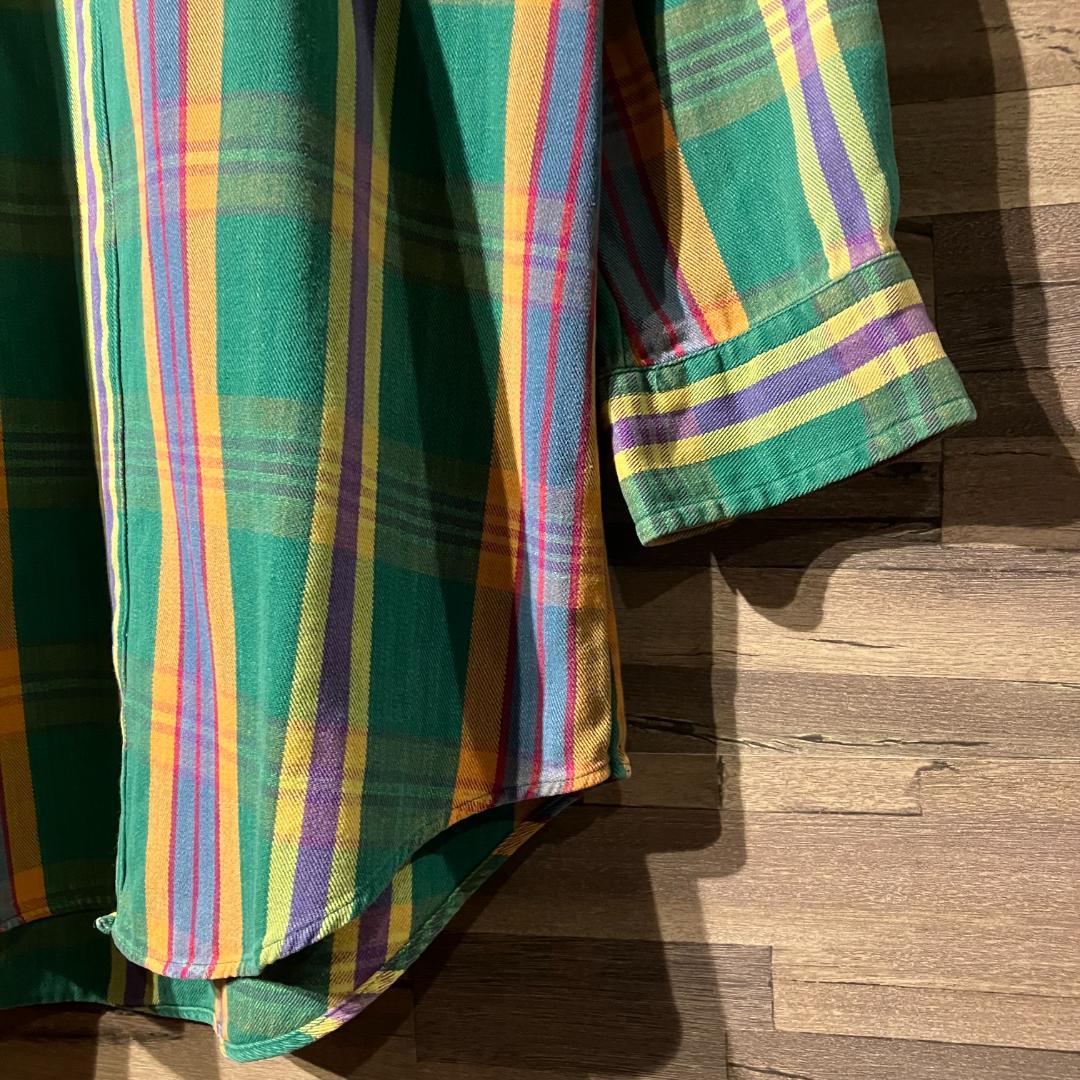 ラルフローレン　チェック柄長袖シャツ　ボタンダウンシャツ/プルオーバー　サイズL