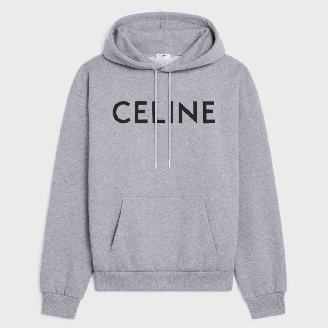r*z様 CELINE グレー　コットンフリースフーディ　パーカー　セリーヌ