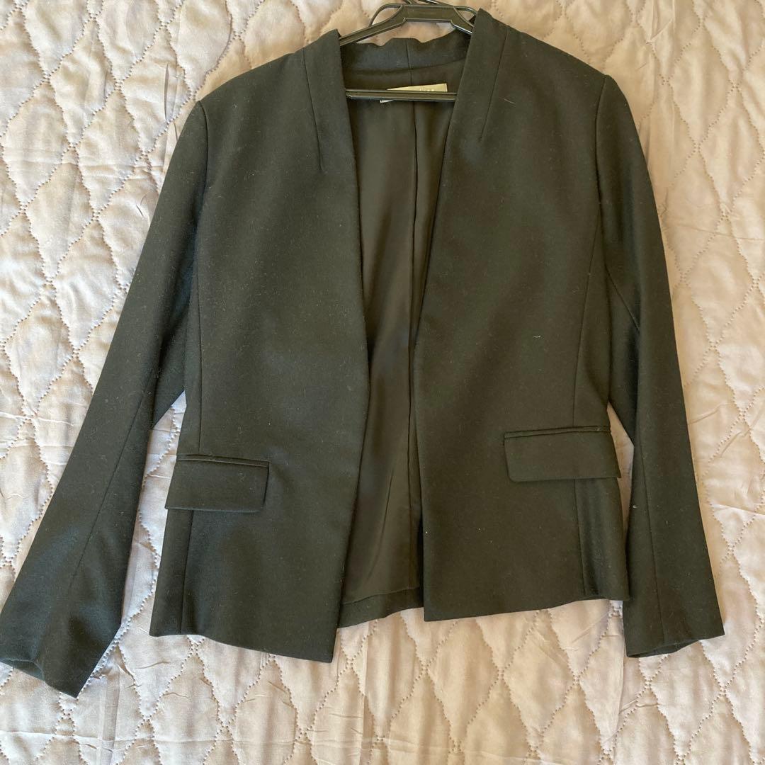 theory luxe ノーカラー　パンツ　ジャケット　スーツ上下 038