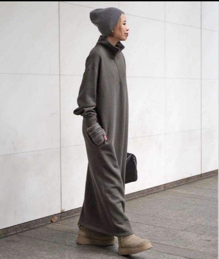 エブリデイアイライク　AP STUDIO ハーフジップスウェットドレス