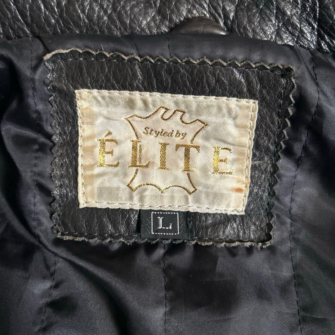90sヴィンテージELITEラムレザーブルゾンボンバージャケット山羊牛革