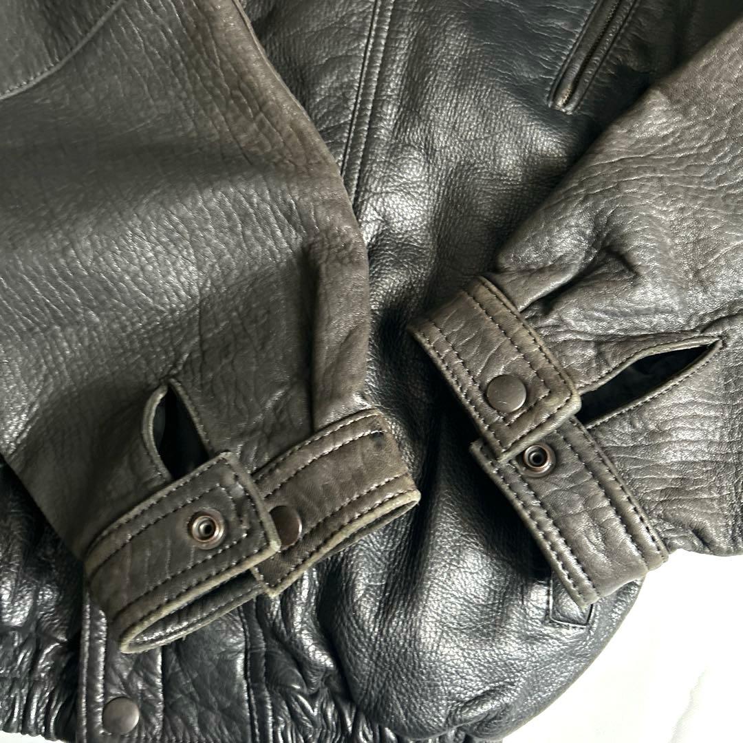 90sヴィンテージELITEラムレザーブルゾンボンバージャケット山羊牛革