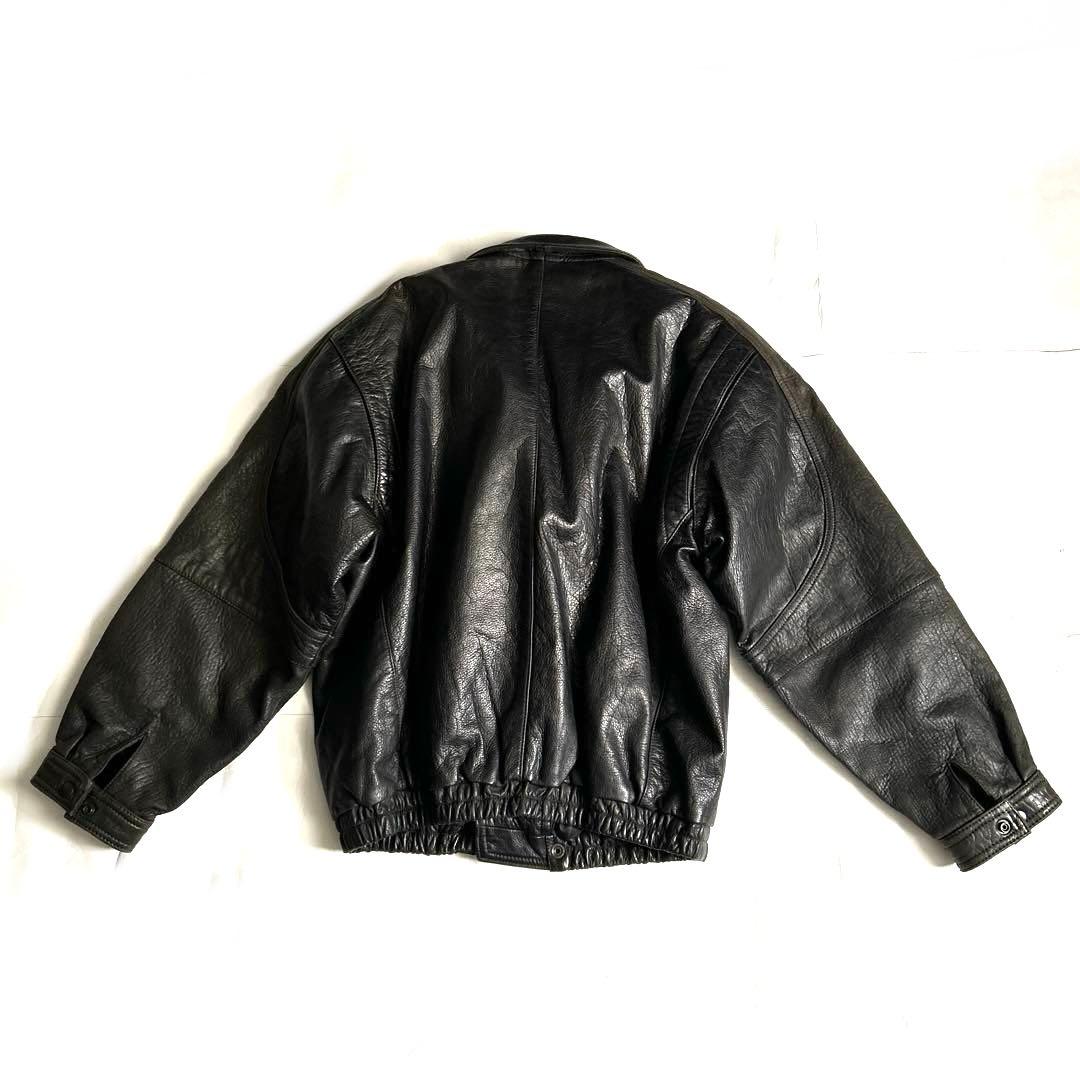 90sヴィンテージELITEラムレザーブルゾンボンバージャケット山羊牛革