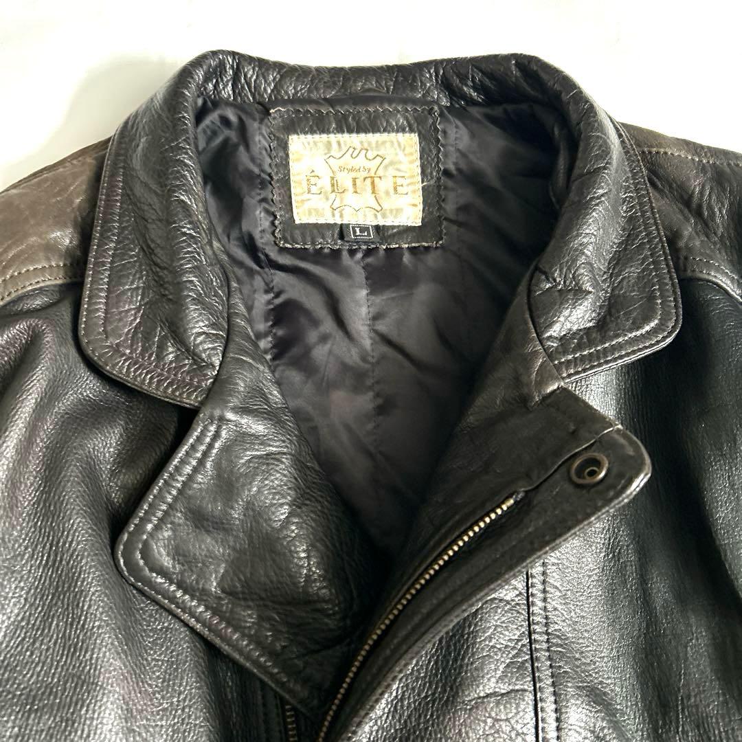 90sヴィンテージELITEラムレザーブルゾンボンバージャケット山羊牛革
