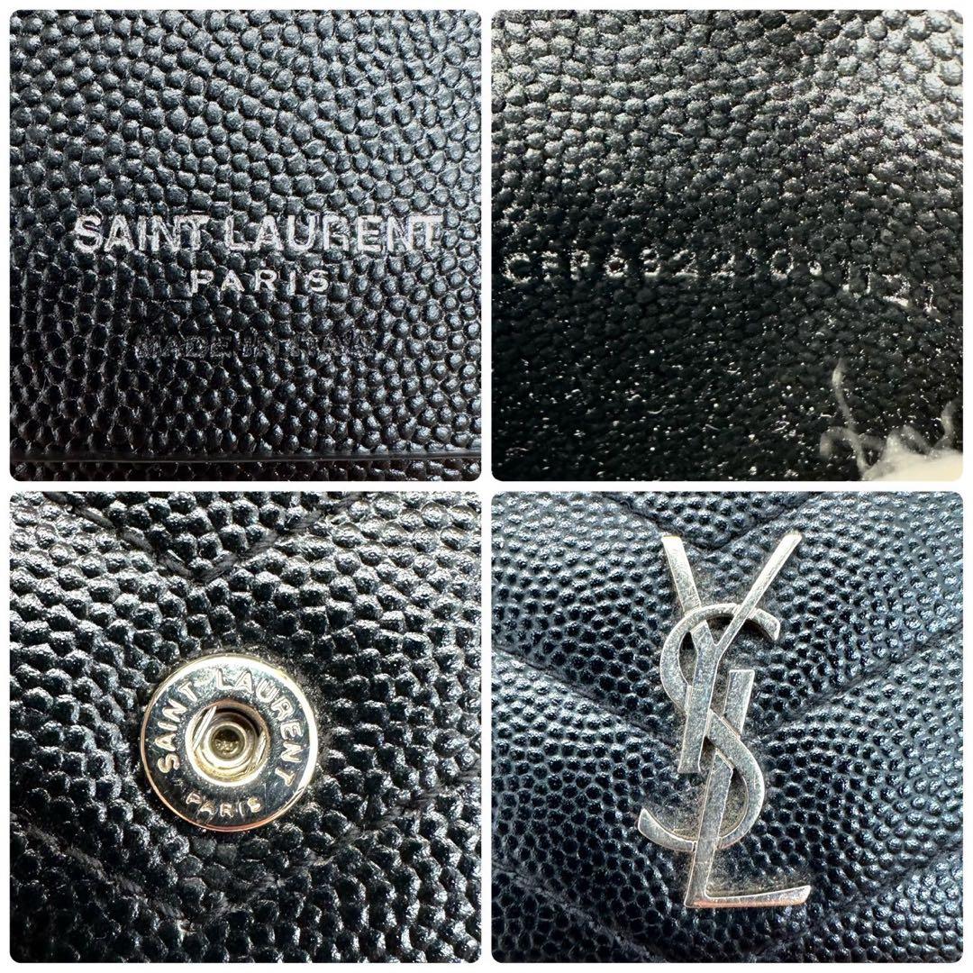 【美品】サンローラン キーケース 6連キーケース ブラック シルバーロゴ