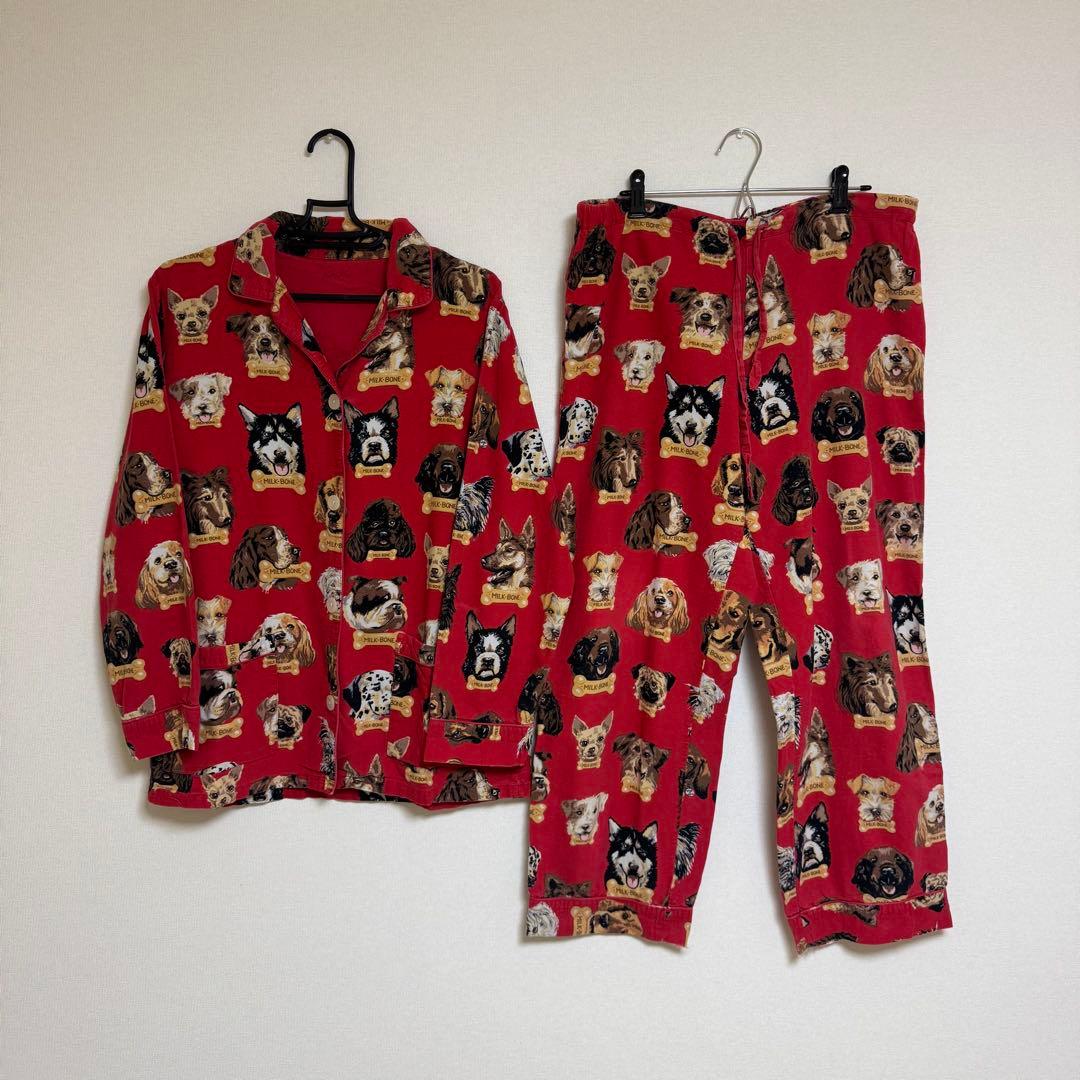 古着 used Nick&Nora 犬柄 00s パジャマセットアップ