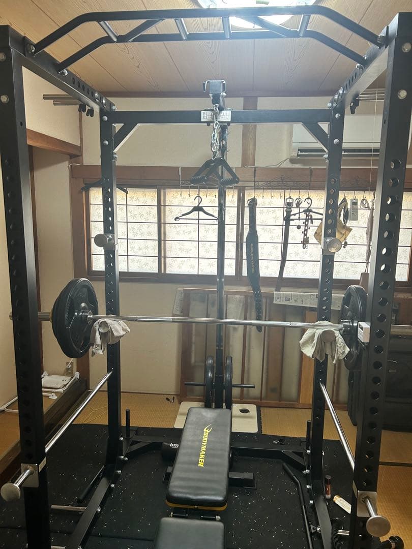 バーベルラック&ラットプルダウン、バーベル一式セット