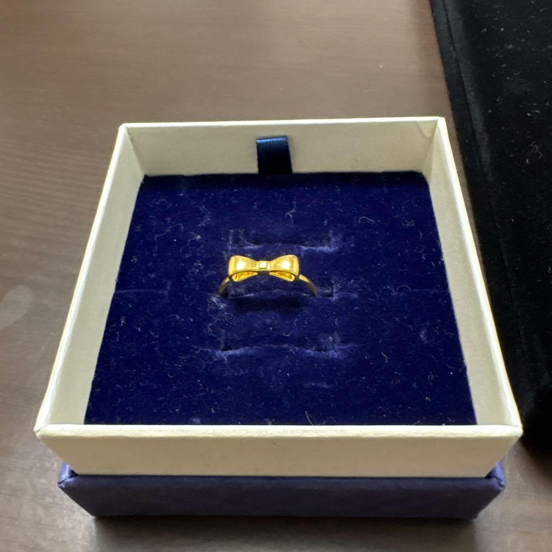 K24 ゴールド リボン型リング　12号