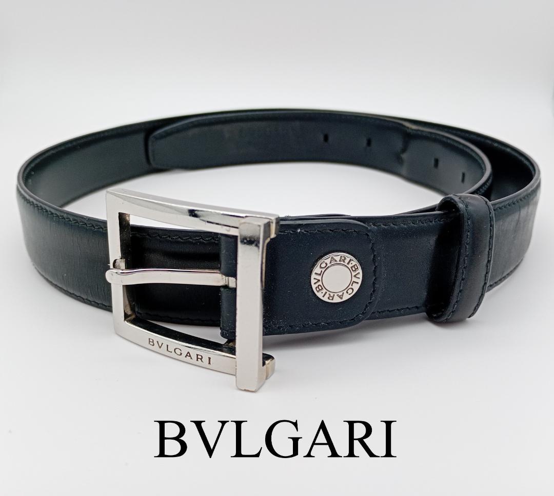 【バスティー】BVLGARI ブラックレザーベルト
