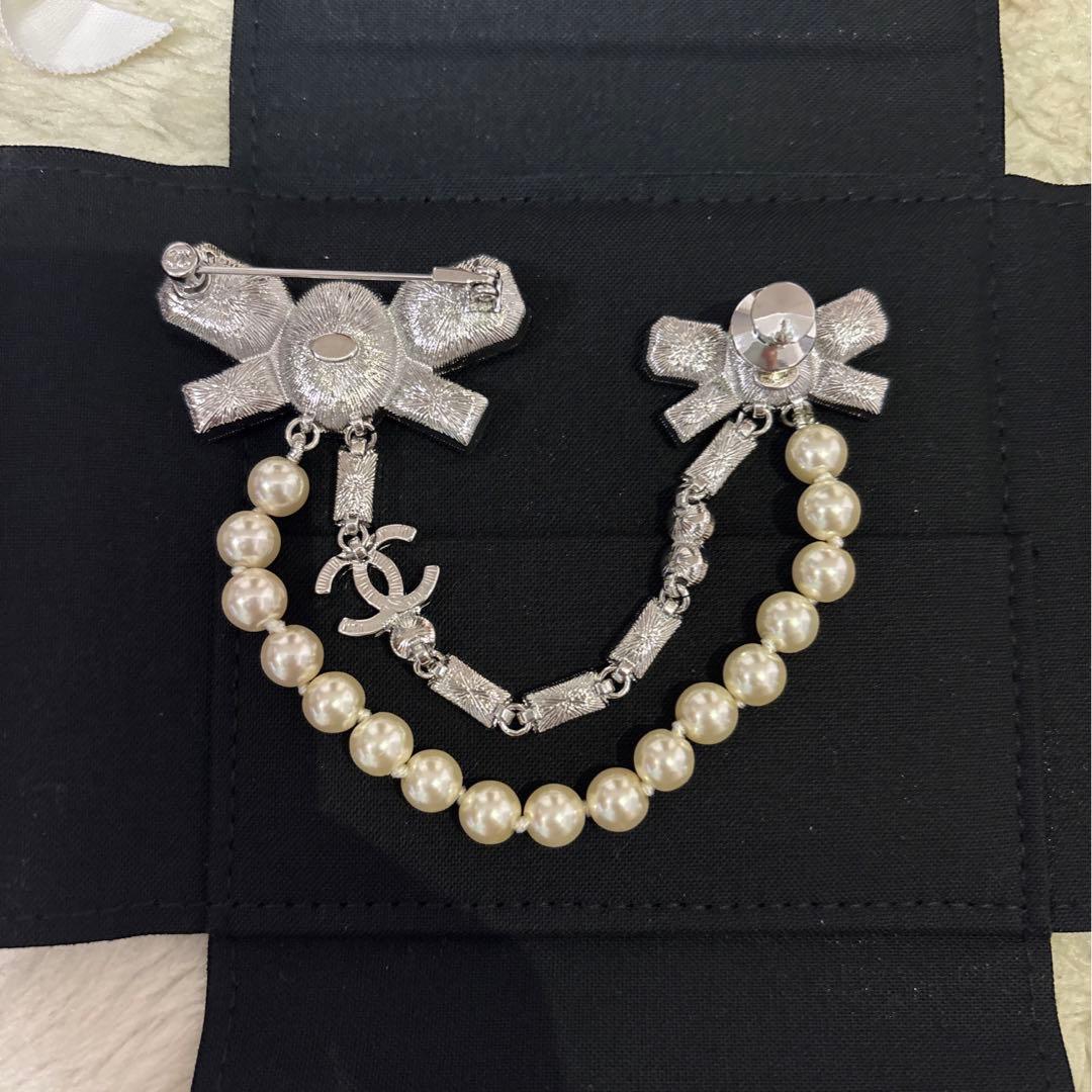 未使用 シャネル レア リボンモチーフ ブローチ