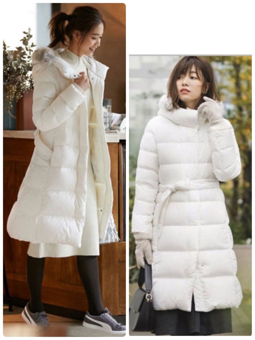 ユニクロ　UNIQLO ダウン　コート　フード　ホワイト　白　XL 未使用