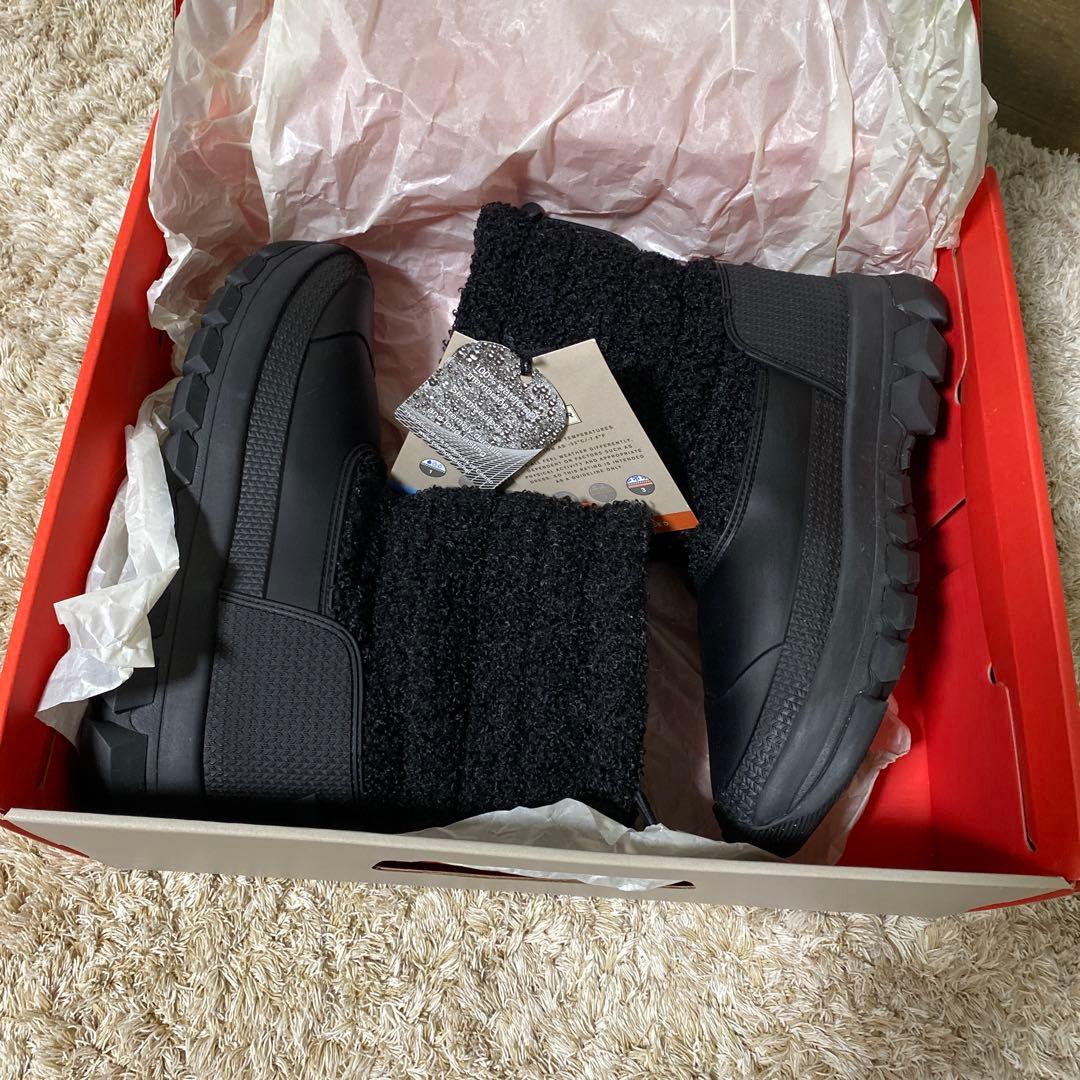 HUNTER ブラックショートブーツ23.5