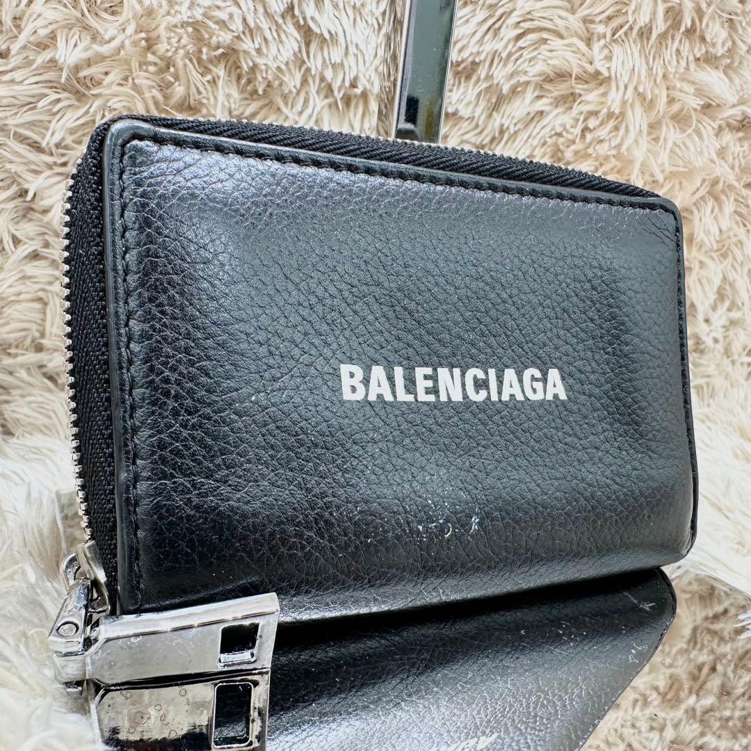【美品】 BALENCIAGA エブリデイ ブラックレザー ケース