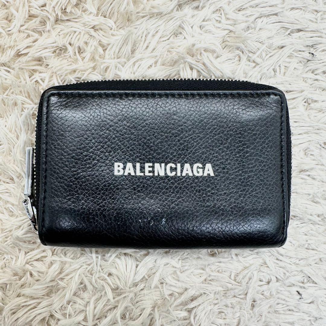 【美品】 BALENCIAGA エブリデイ ブラックレザー ケース