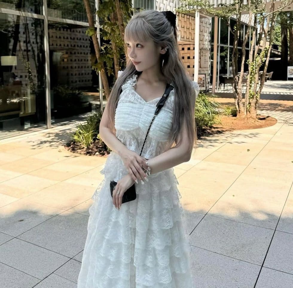 トリートユアセルフ girly lace frill long skirt