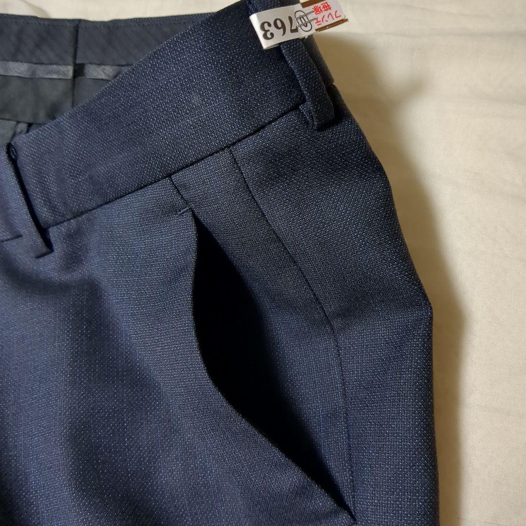 グローバルスタイルパンツスーツ　インポート生地　ネイビー