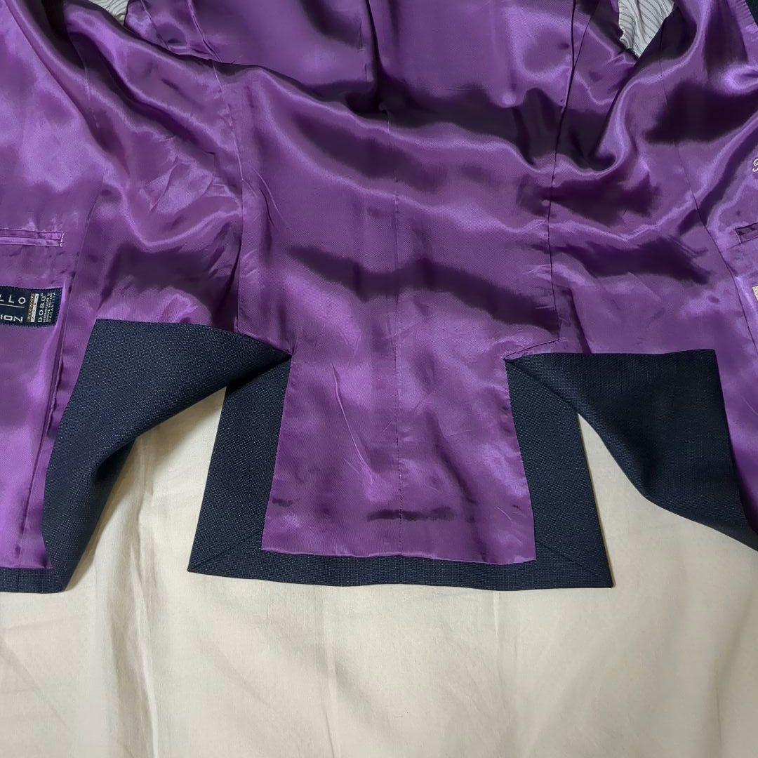 グローバルスタイルパンツスーツ　インポート生地　ネイビー