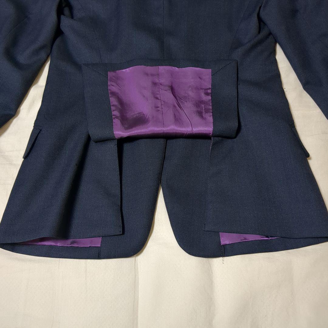 グローバルスタイルパンツスーツ　インポート生地　ネイビー