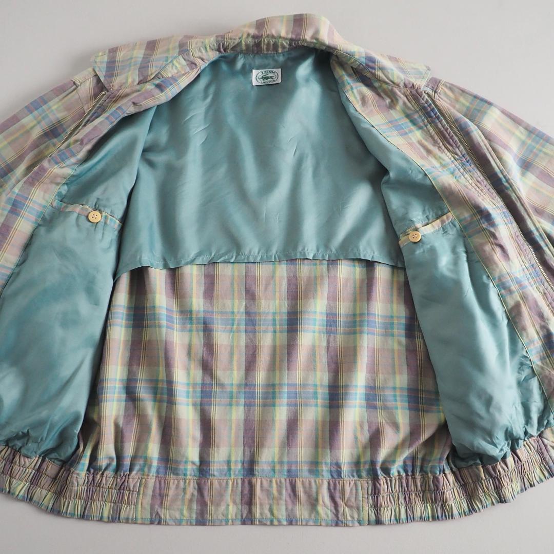 ラコステ　ブルゾン　スイングトップ　チェック柄　ワニ刺繡　ジップアップ　美品