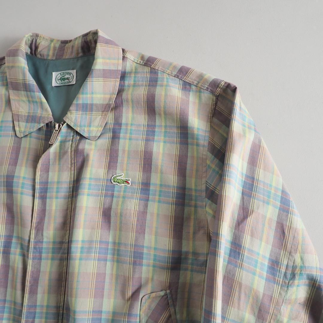 ラコステ　ブルゾン　スイングトップ　チェック柄　ワニ刺繡　ジップアップ　美品