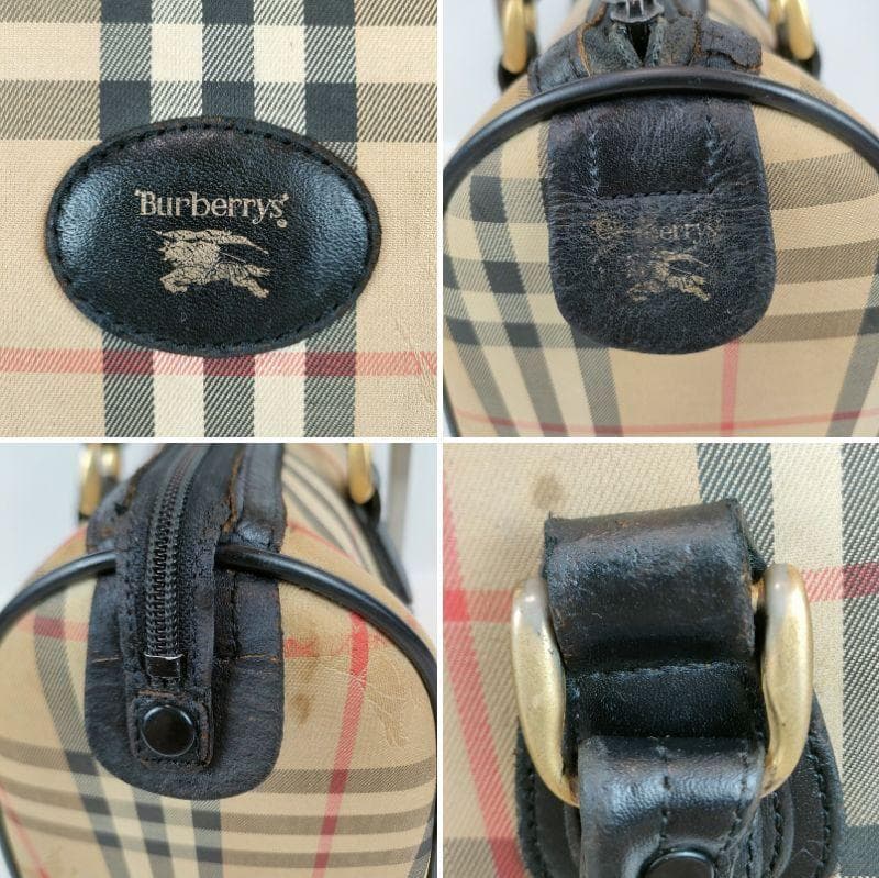 バーバリー ノバチェック ミニボストンバッグ シャドーホース ロゴ ベージュ