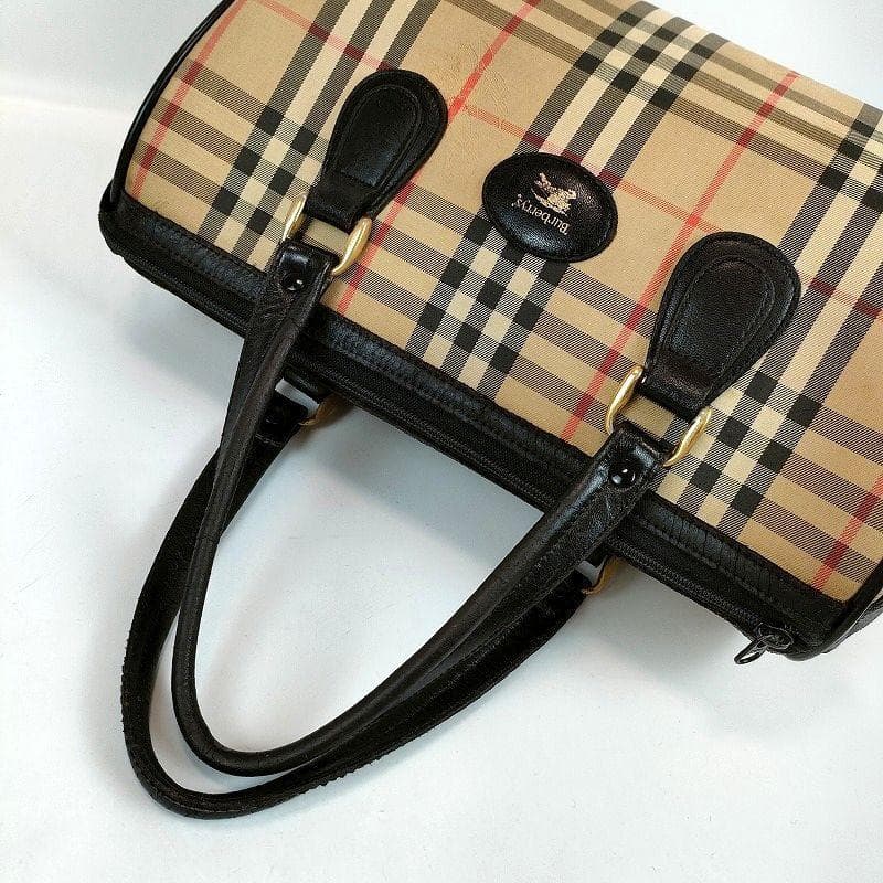 バーバリー ノバチェック ミニボストンバッグ シャドーホース ロゴ ベージュ