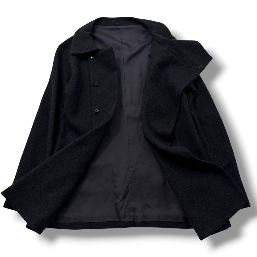 【極美品】Y's　ワイズ ウールコート 変形ジャケット　チェスターコート　黒