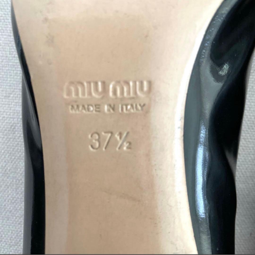 ミュウミュウ miumiu ビジュー ブラックパンプスオープン サンダル 24