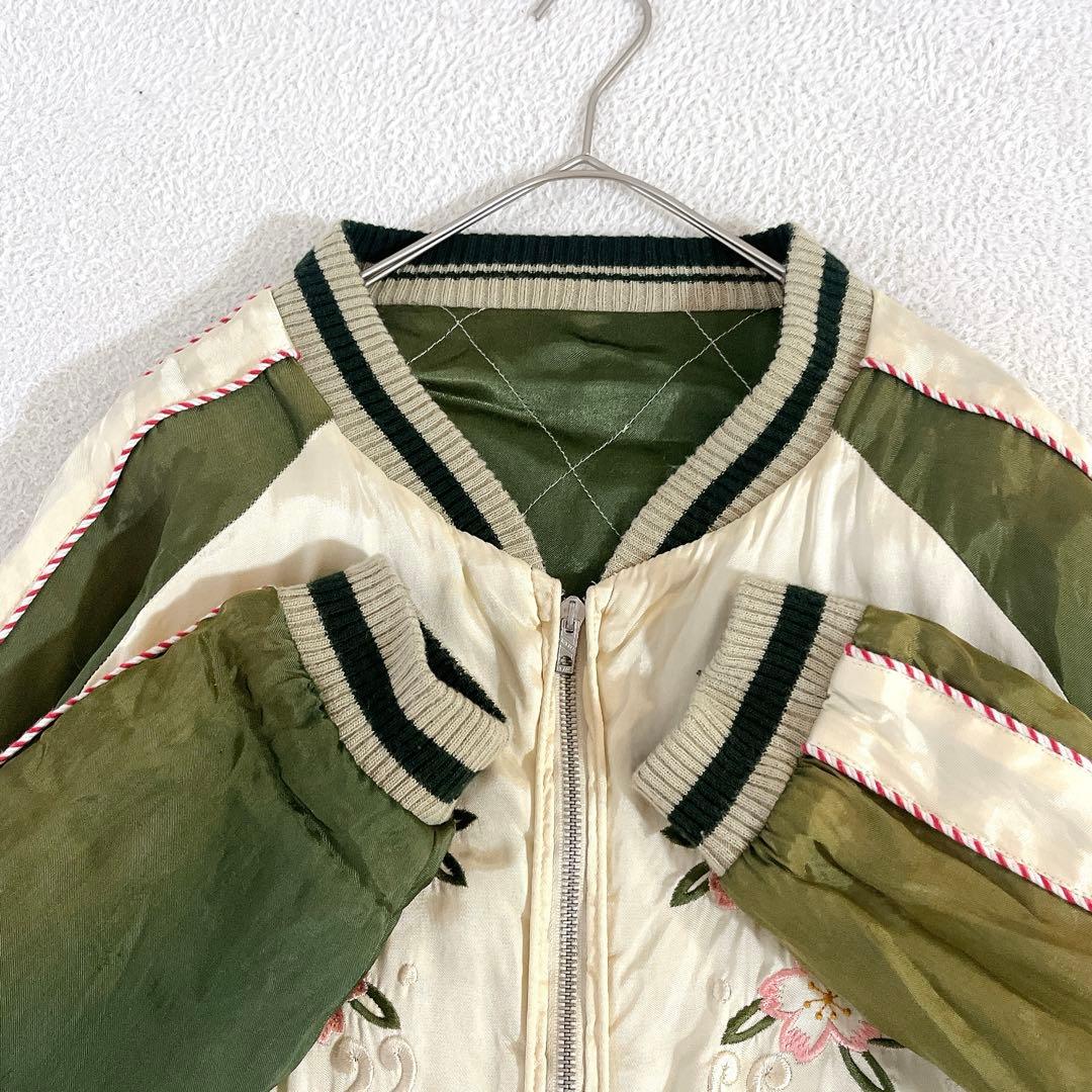 ★CROPPED HEADS★零戦(ゼロ戦&桜柄)刺繍入りスカジャン サイズL