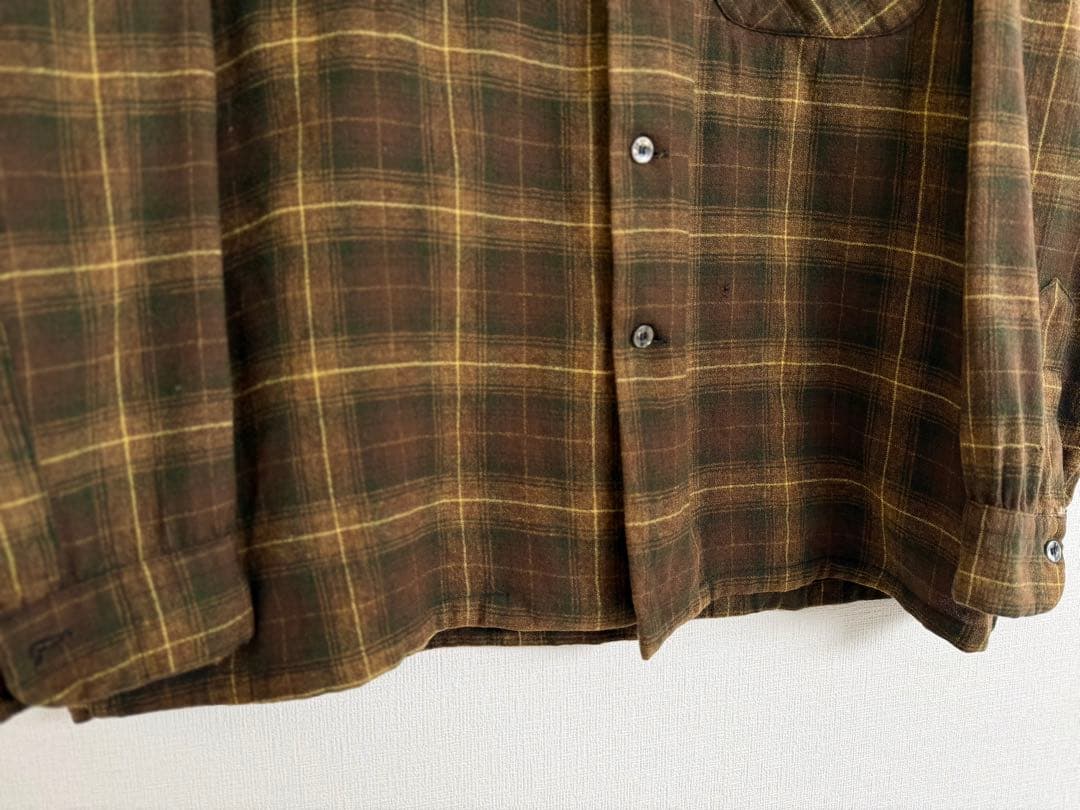 超スペシャル 60s ペンドルトン オンブレ チェック シャツ XL ブラウン