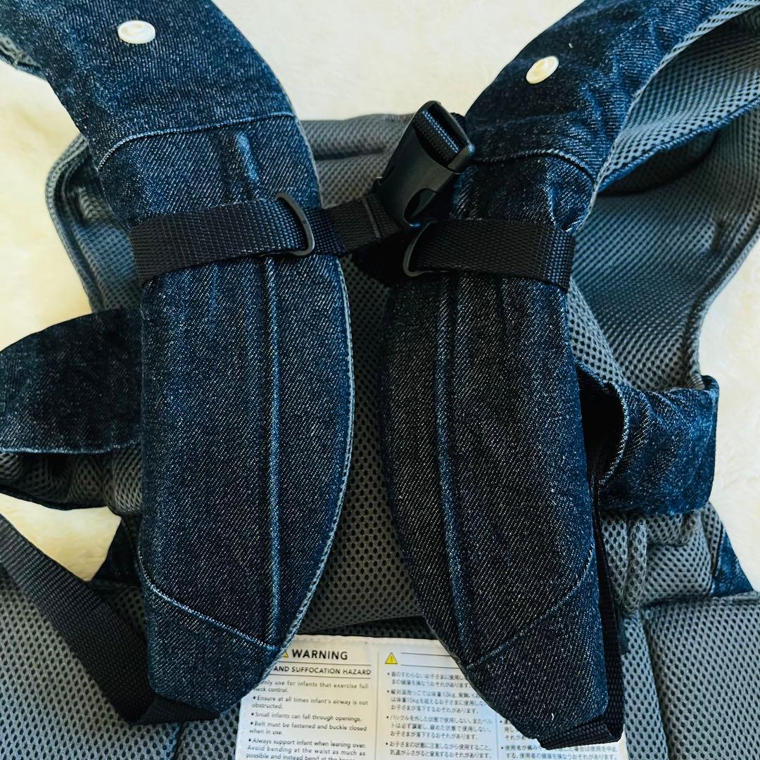 【美品✨】キューズベリー nico デニムオールメッシュ 抱っこ紐　腰パッド付き