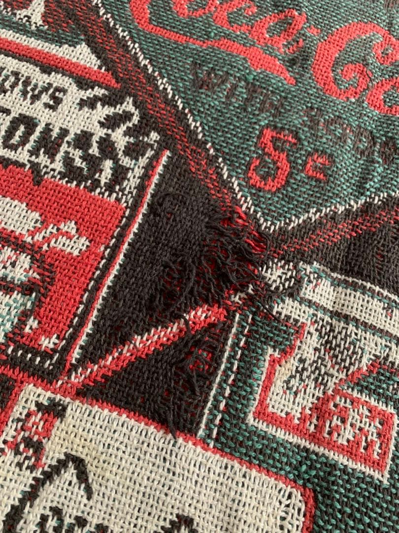 コカコーラ　ラグ　ビンテージ　アンティーク