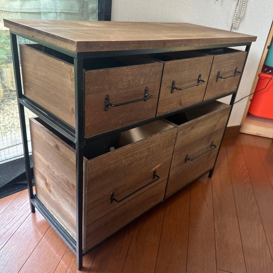 【直接渡¥5500】salut! アイアンウッド 5ドロワーマルチラック サリュ