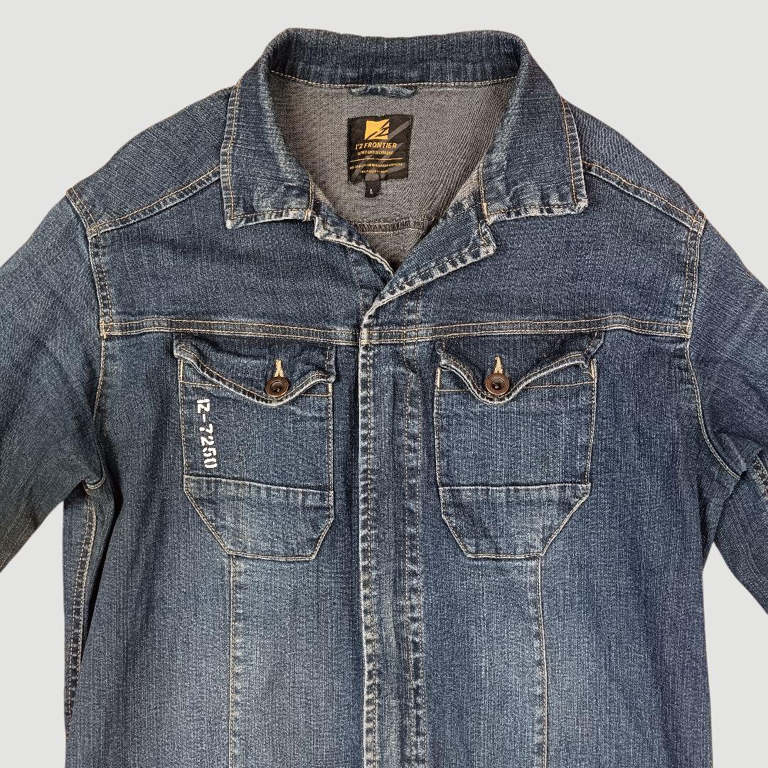 【3着セット】アイズフロンティア デニムつなぎ 作業服 Lサイズ