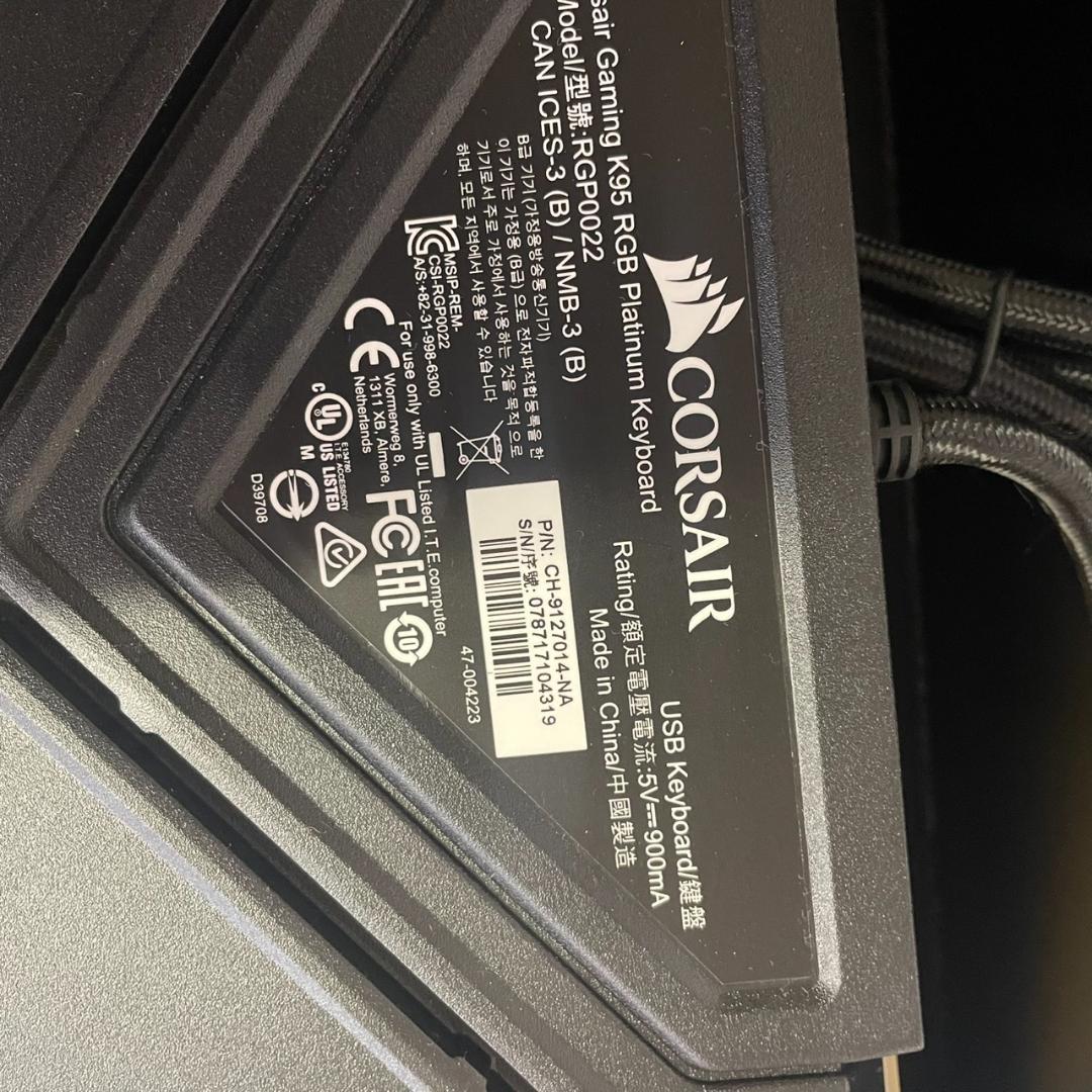 Corsair K95 RGB PLATINUM MX Speed 日本語