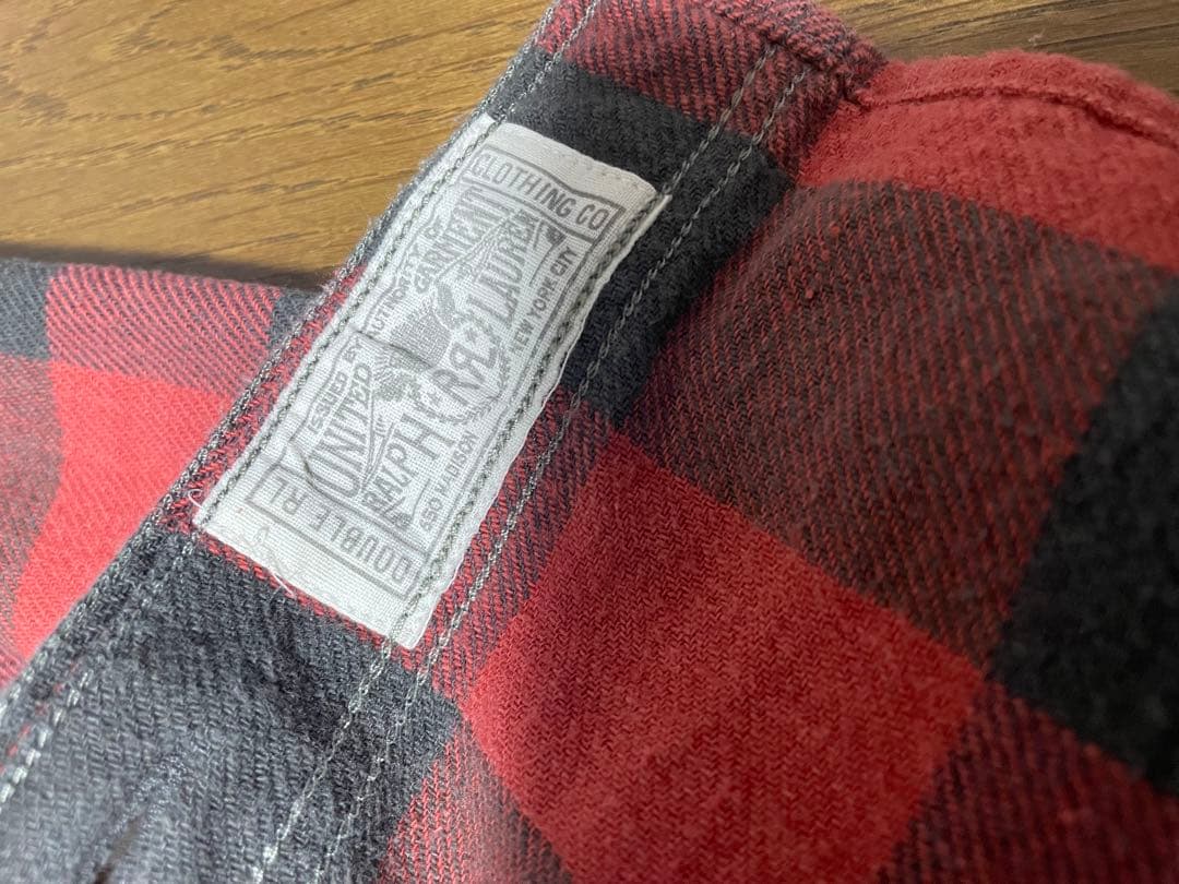 RRLダブルアールエル/赤黒バッファローチェック柄ネルシャツ