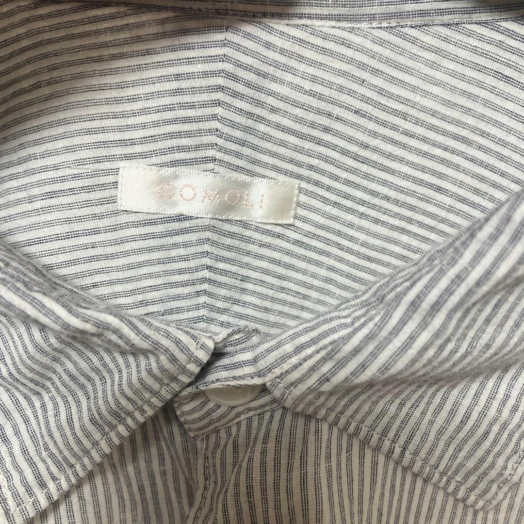 comoli 24SS/KHADIコットン ストライプシャツ