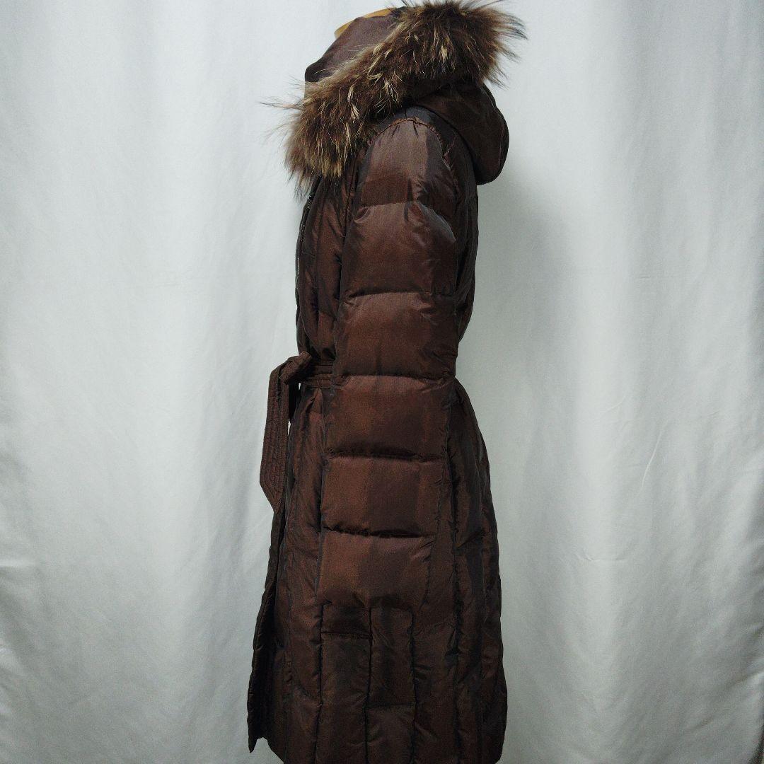 BALMAIN　バルマン　ダウンコート　ロング　Aライン　レディース　L　茶