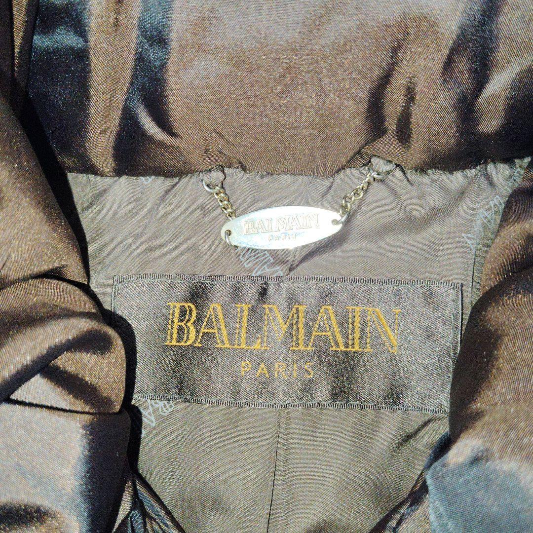 BALMAIN　バルマン　ダウンコート　ロング　Aライン　レディース　L　茶