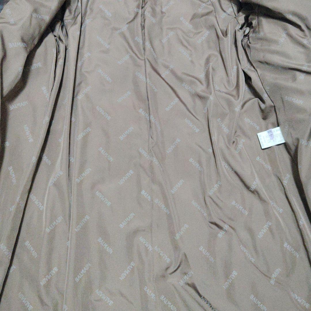 BALMAIN　バルマン　ダウンコート　ロング　Aライン　レディース　L　茶