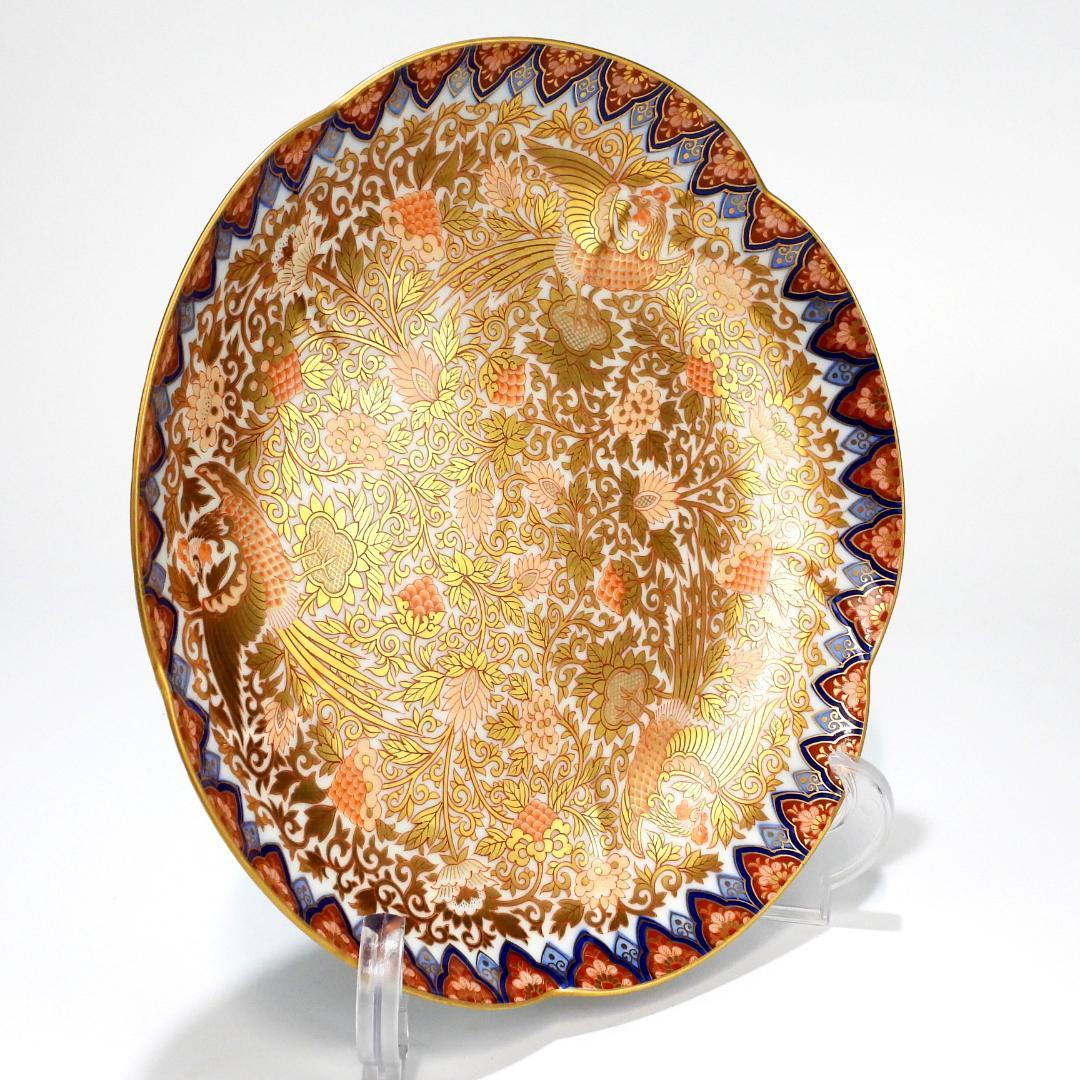 豪華絢爛 其泉作 色絵金彩鳳凰文　三足 盛皿 取皿 1枚 中皿 2枚 逸品