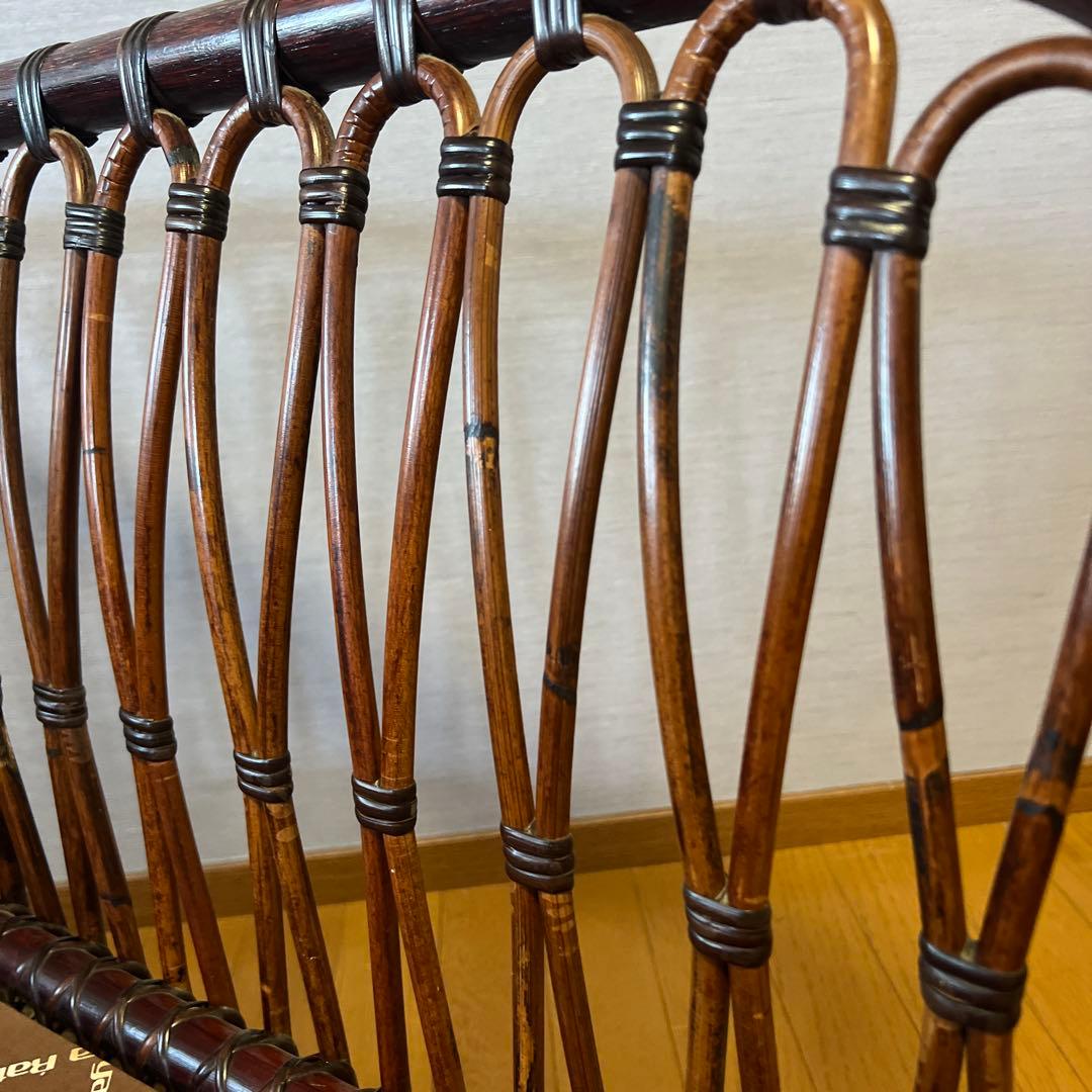 YAMAKAWA ラタン 籐 ヴィンテージ アンティーク 椅子 コーナー ④